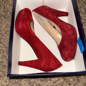 Adrienne Vittadini Red Suede Heels